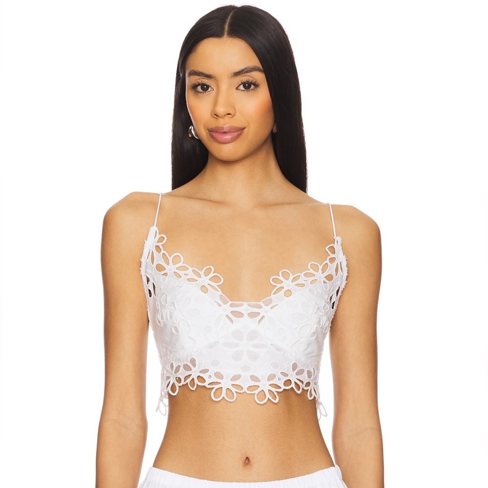 FREE PEOPLE Intimately Boho Asteria Bralette Optic White/Cream REVOLVE Large
